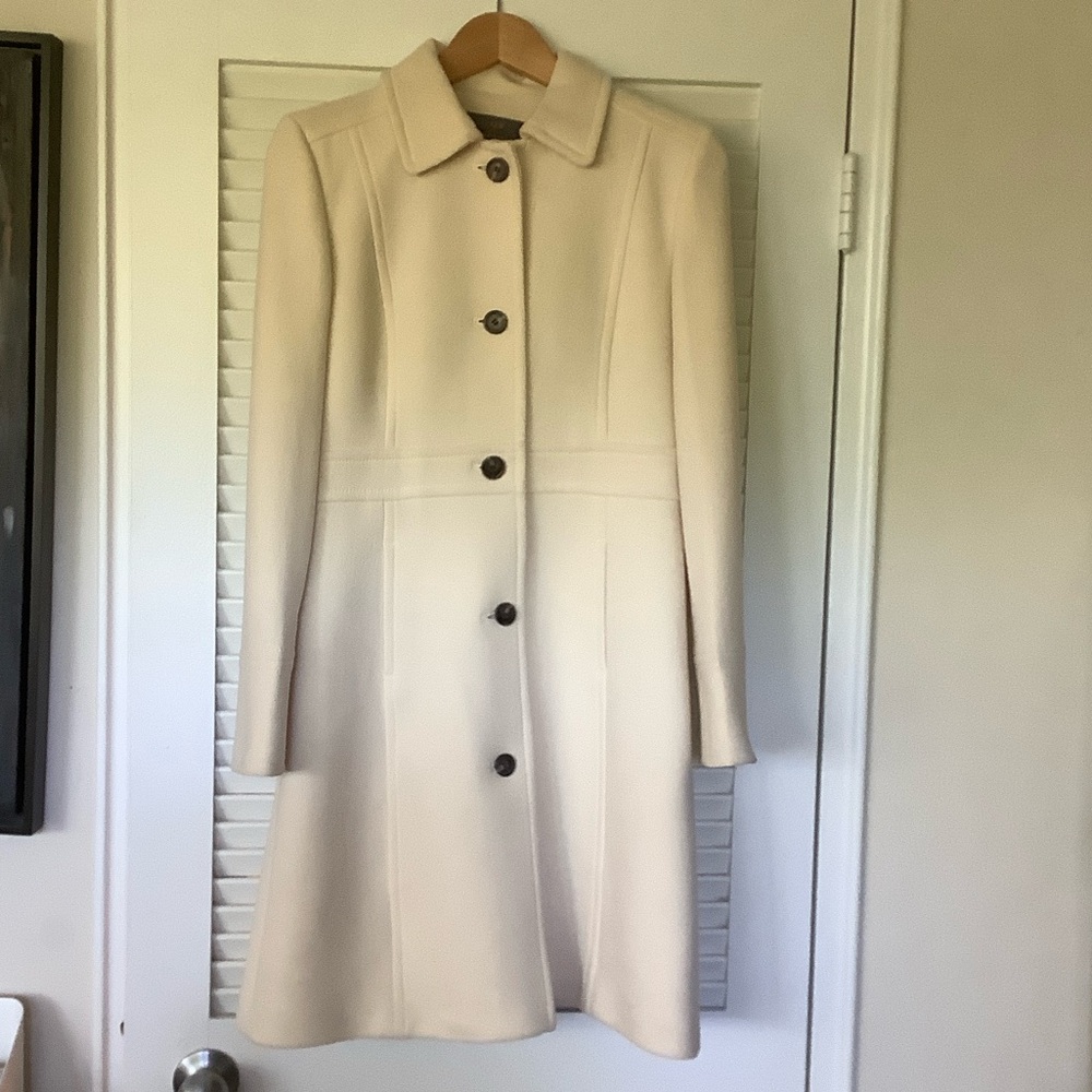 Chic Ivory double cloth wool car coat from J. Crew